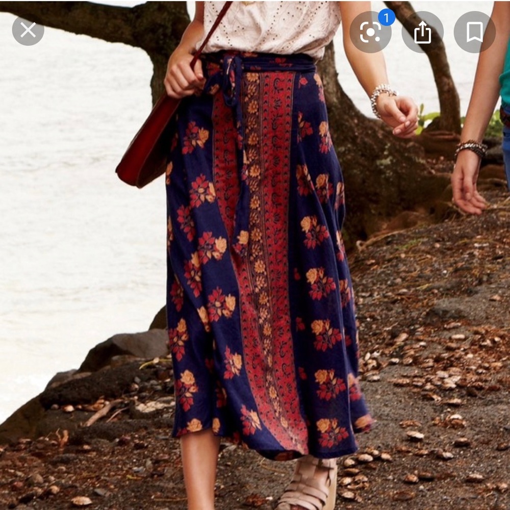 ISO Free People Cantina Skirt Cotton Linen